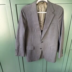 John Weitz Pinstripe Blue Men's Striped Blazer Size 40 Jordan Marsh 2 Button
